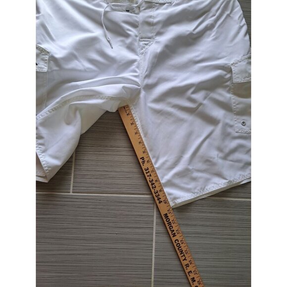 Quiksilver Mens White Cargo Swim Board Shorts Drawstring Waist Pockets Size 38 - Picture 8 of 8